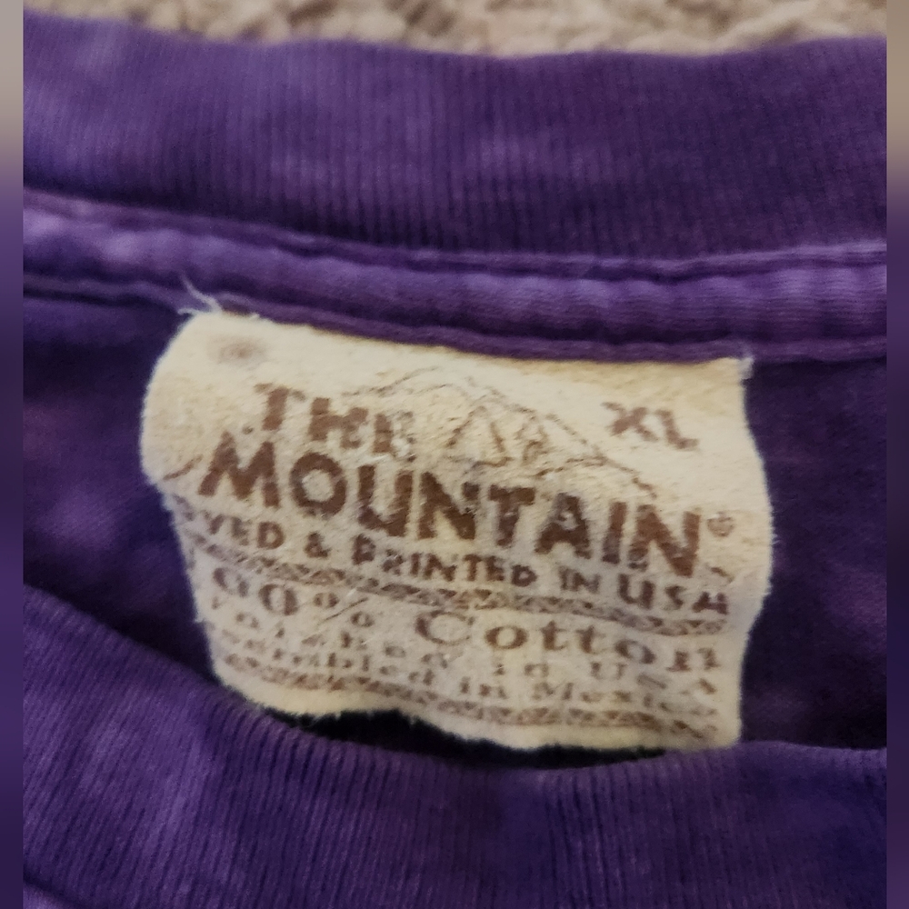 VTG THE MOUNTAIN UNICORN PURPLE Tie Dye TEE SHIRT y2k 90s SIZE XL - Picture 4 of 5